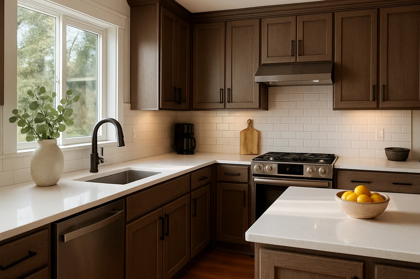 Cabinet doors sprayed to a smooth, factory-grade finish.