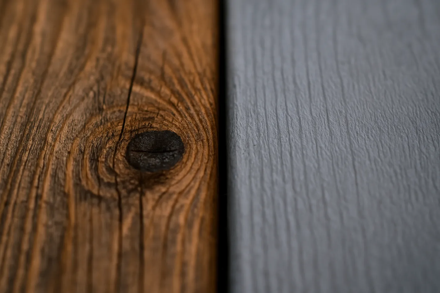Stained deck boards and railings showing the natural wood grain.