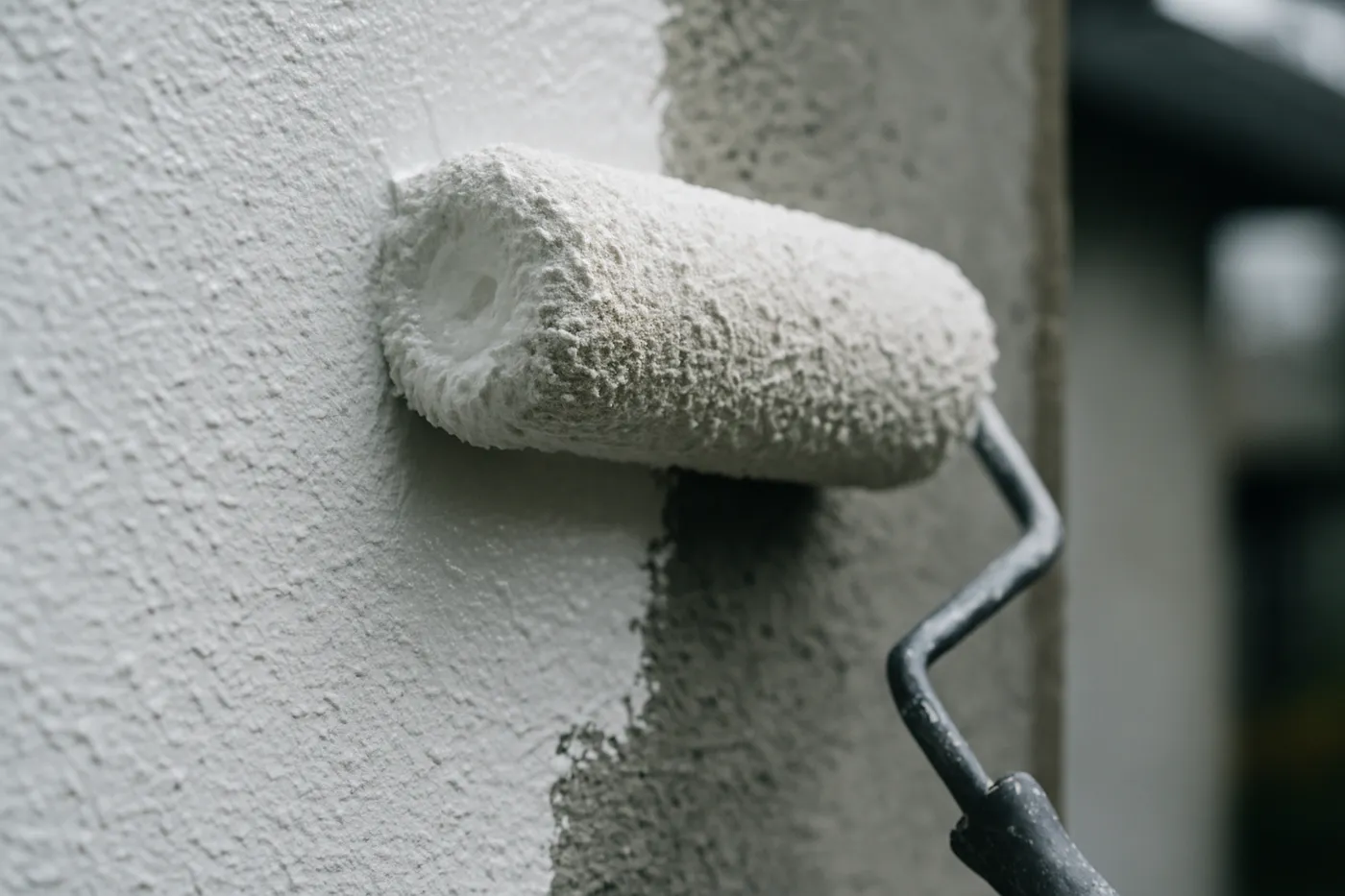 Stucco exterior wall on a multifamily building in the Seattle area.