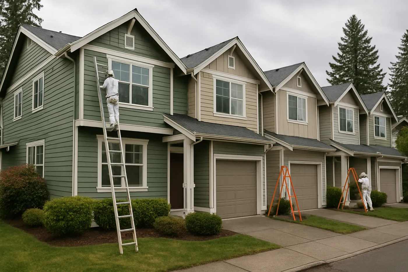 Freshly painted condominium exterior in a Seattle-area community.