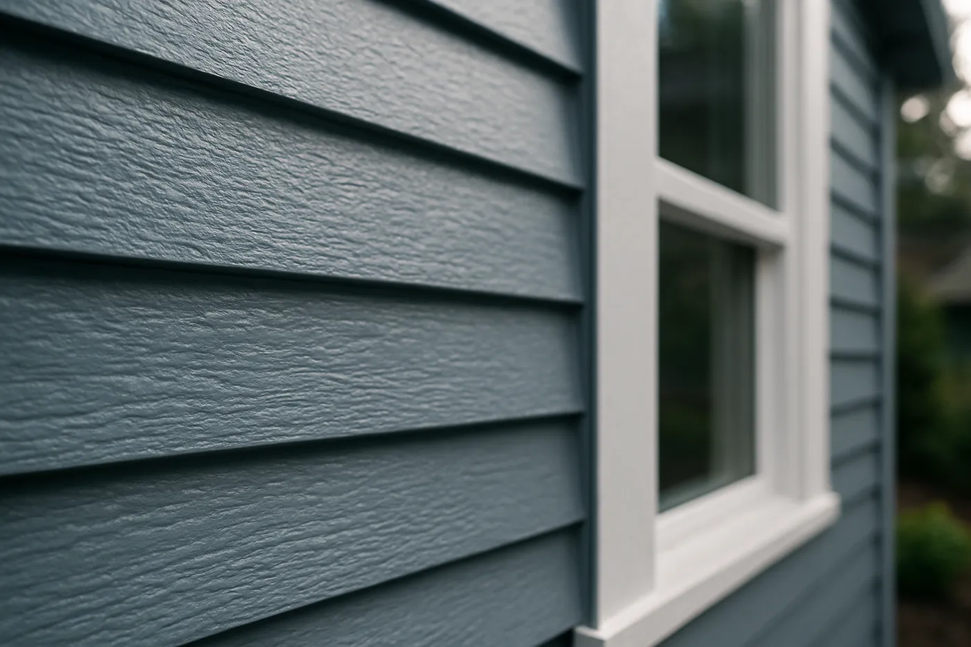 Crisp white trim and freshly painted front door on a Pacific Northwest house.
