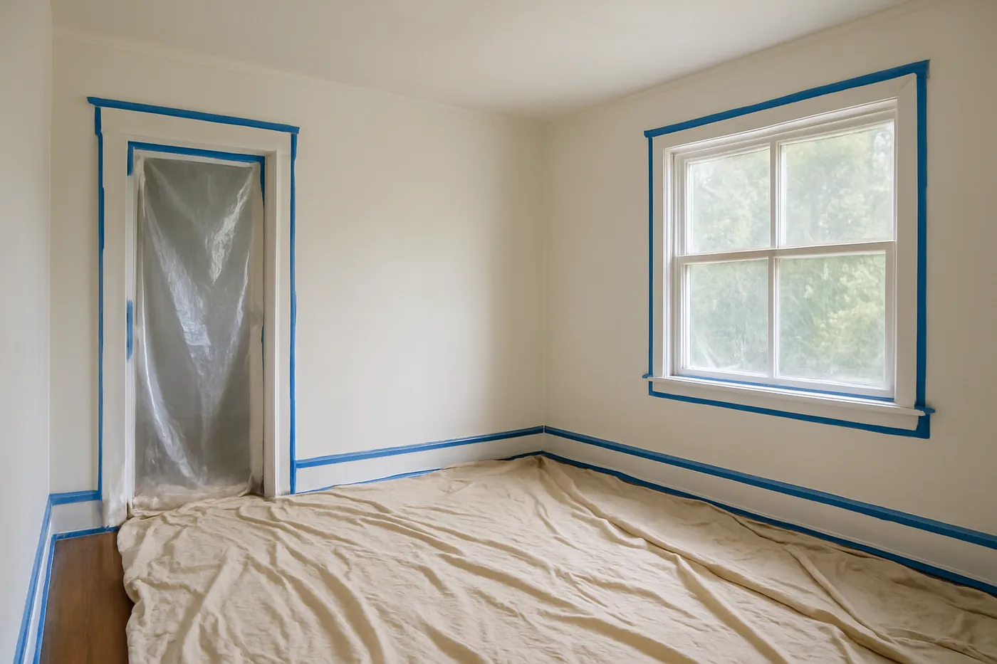 Freshly painted living room interior in a Seattle-area home.