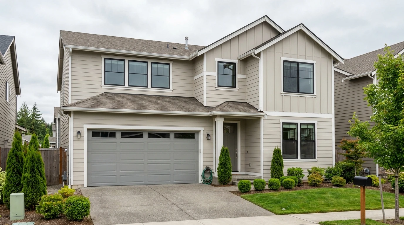 Modern suburban home exterior in Redmond, WA