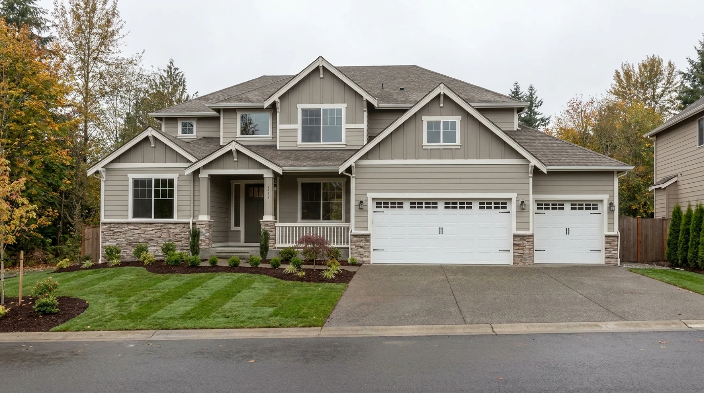 Newer home exterior in Sammamish, WA