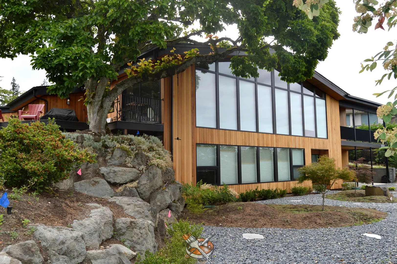 Modern cedar exterior in Clyde Hill by Hedlund Painting