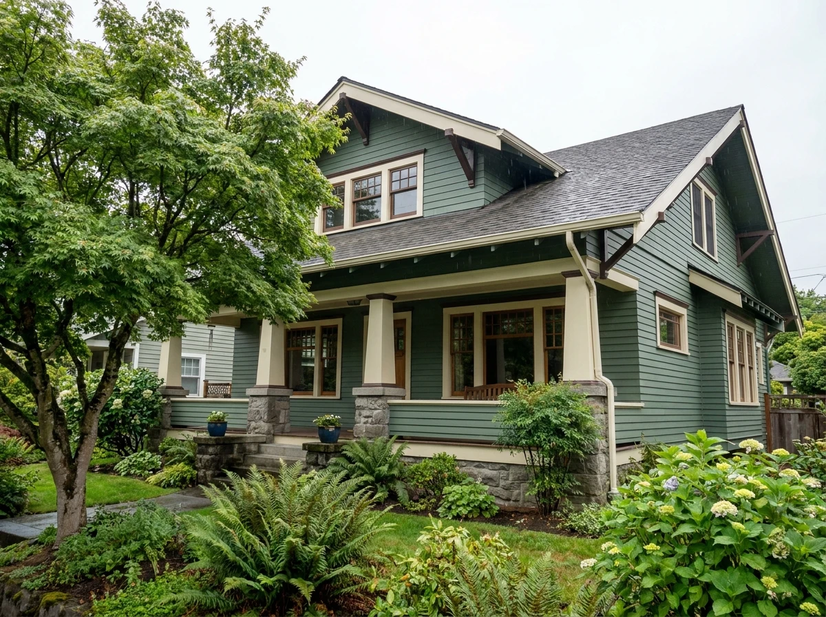 Freshly repainted pre-1978 Craftsman bungalow in the Seattle area